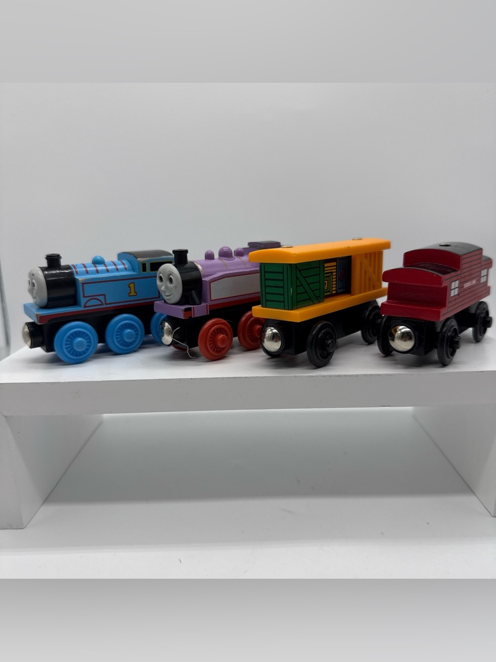 Lot Of 4 Thomas Wooden Train VTG 2006 Learning Curve Rosie, Box Car Sodor Line
